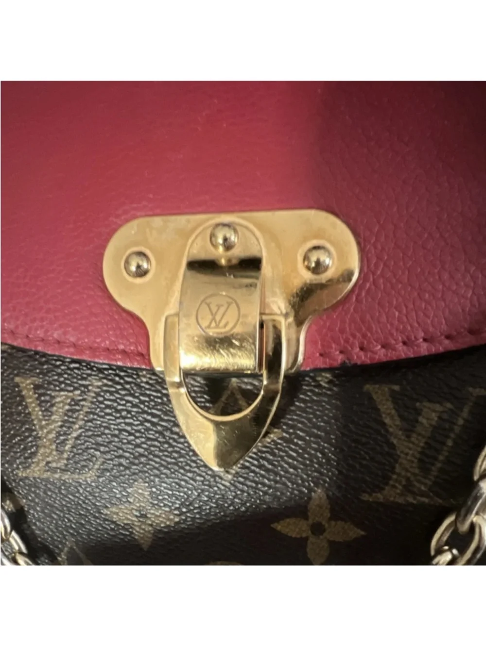 Louis Vuitton Monogram Brown with Red Flap Chain Shoulder Bag - Picture 2 of 5